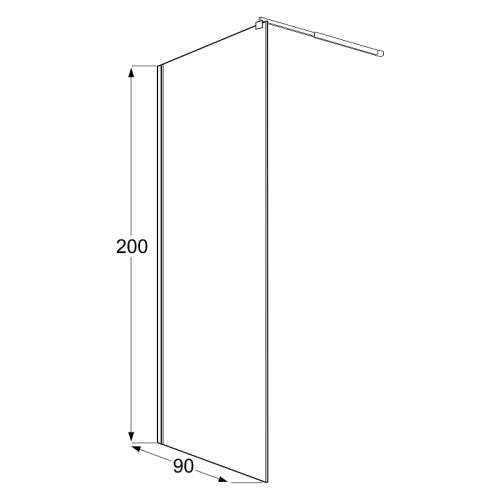 Душевая перегородка Loranto Walk-in CS-Z02B 90, 100, 110, 120, 130*200 профиль черный матовый фото 3
