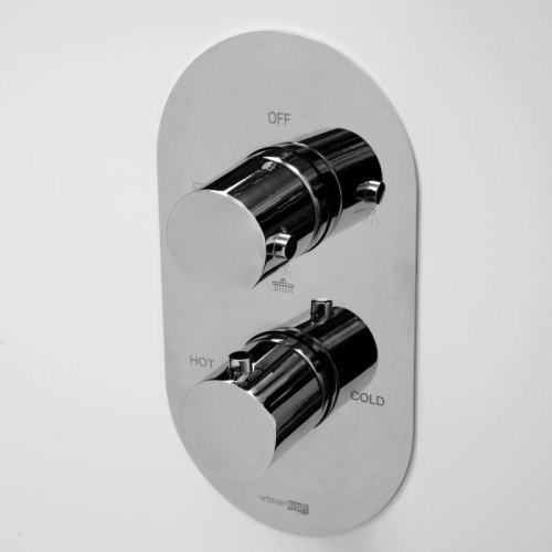 Встроенный смеситель для ванны на 3 положения Wasserkraft Berkel 4844 Thermo хром фото 2