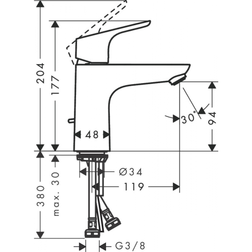 Смеситель для раковины Hansgrohe Focus 31607000, хром фото 3