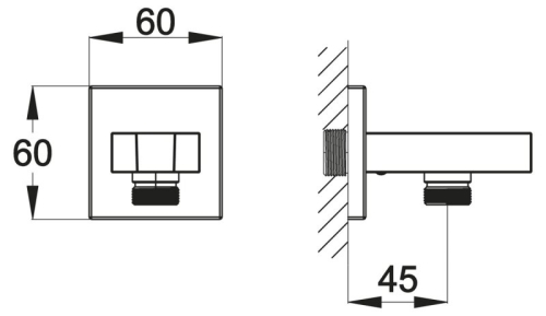 Штуцер с держателем Bel Bagno Arlie ARL-PHD-CRM хром фото 2