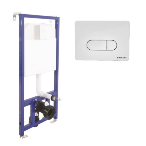 Инсталяция Berges Wasserhaus NOVUM D1 D3 D5 D7 кнопка хром, белая, чёрная, хром глянец/белая фото 5