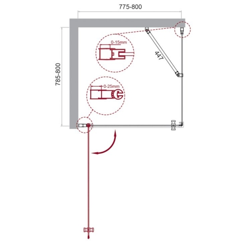 Душевой уголок Bel Bagno Etna-A-1 80*80, 90*90 стекло прозрачное фото 8