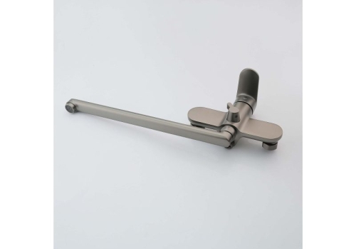 Смеситель для ванны с длинным изливом Aquatek Ника AQ1842BGM, оружейная сталь фото 3