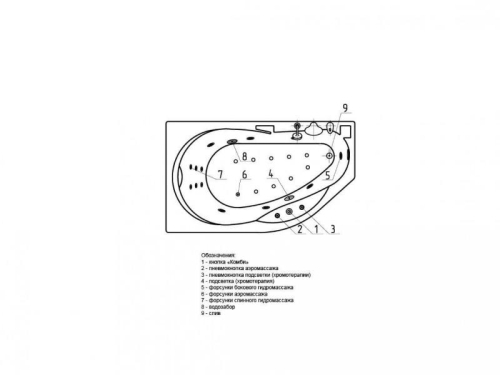 Ванна Aquatek Таурус электронное управление 170*100 гидромассажная фото 3