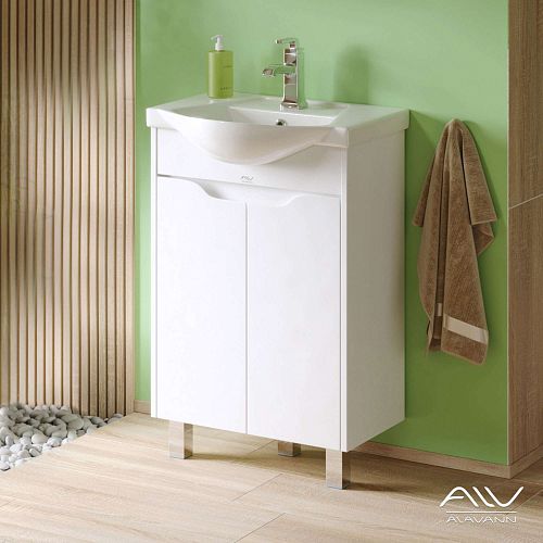 Тумба с раковиной Alavann Crystal 65, 75 напольная белая