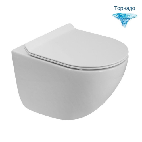 Унитаз подвесной Belbagno Amanda-Tor торнадо, сиденье микролифт BB051SC