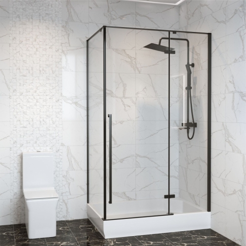 Душевое ограждение Mirsant Vog Black 120*90 без поддона