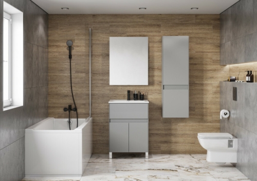 Пенал подвесной Aquaton Форест 40 Туманный серый фото 3