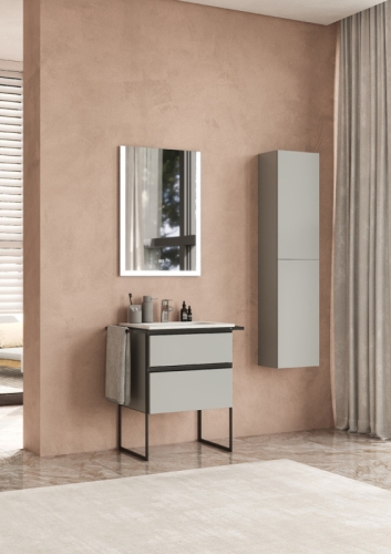 Тумба с раковиной Roca Domi 60 подвесная/напольная, серый матовый фото 8