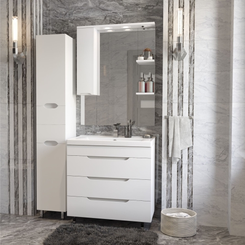 Тумба с умывальником Мирсант Soho Quadro/2 80, 100 напольная с доводчиком фото 3