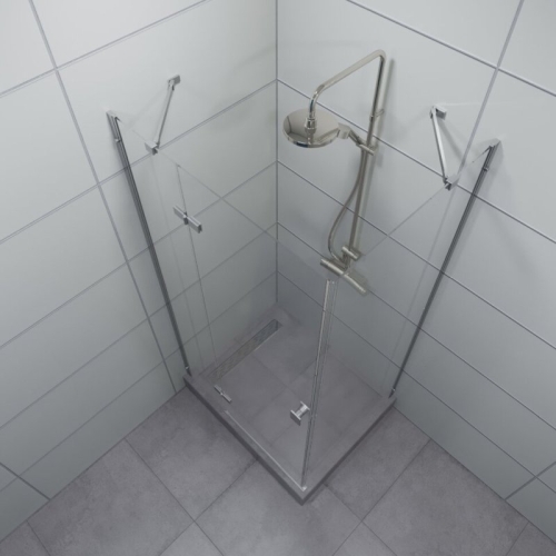 Душевое ограждение Triton Брава-Хром 120*80 стекло прозрачное фото 3