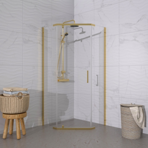 Душевое ограждение Triton Дека-Голд 90*90, 100*100 стекло прозрачное фото 3