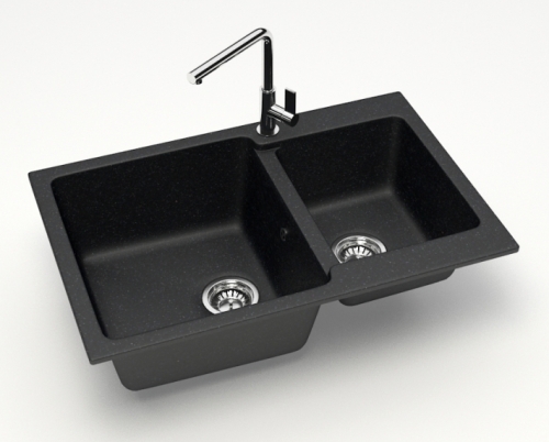 Мойка кухонная Azario Grand 76.5*50 светло-серый, хлопок, песочный, бежевый, белый лед, черный фото 3