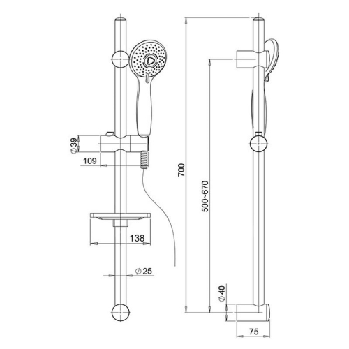 Душевой гарнитур Jacuzzi Rubinetteria Sunset 0SU00900JA01 фото 2