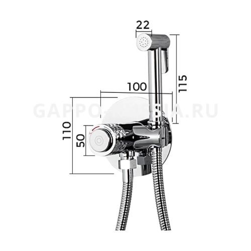 Смеситель с гигиеническим душем Gappo G7288 хром фото 2
