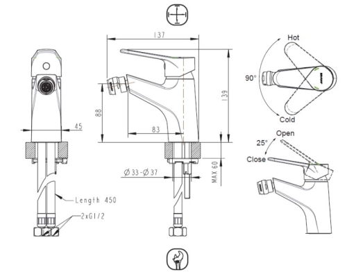Смеситель для биде Bravat Eco фото 2