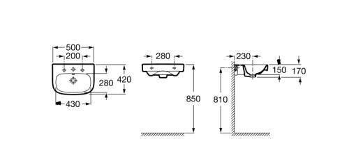 Раковина Roca DEBBA 500x420 фото 8