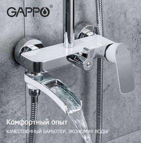 Душевая система со смесителем Gappo G2448-8 хром- белая фото 3