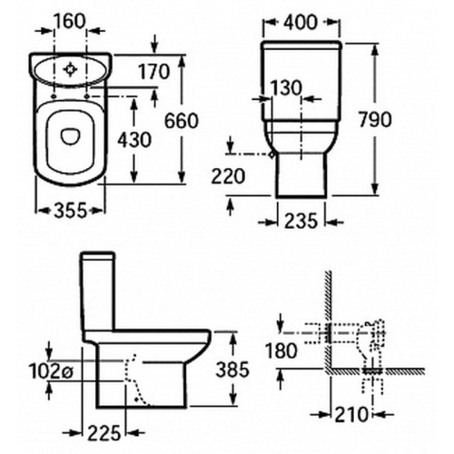 Унитаз напольный Roca Dama Senso, сидение м/л фото 4
