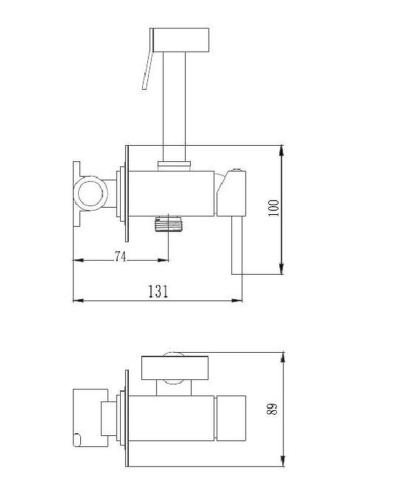 Смеситель с гигиеническим душем Haiba HB5512-7 черный фото 2