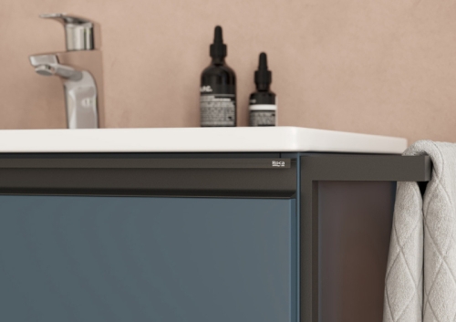 Тумба с раковиной Roca Domi 60, 80 подвесная/напольная, синий матовый фото 6