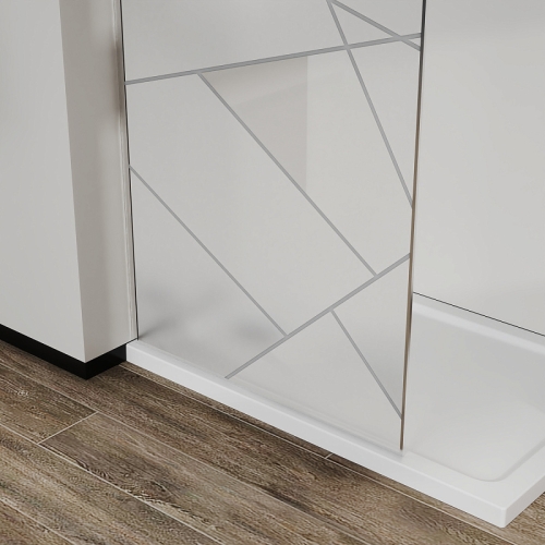 Душевая перегородка Azario Walk-in AZ-271-CH-CGP 100, 110*195 профиль хром, графический принт фото 4