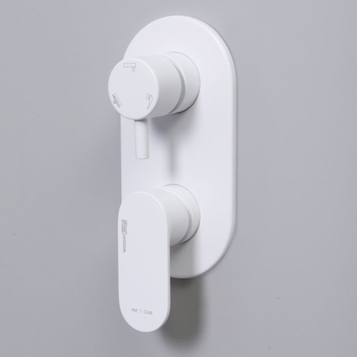 Встроенный смеситель для ванны на 2 положения Wasserkraft Mindel 8571 белый Soft-touch фото 3