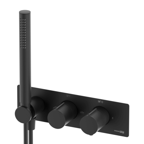 Термостатический смеситель для душа Wasserkraft Elbe 7488 Thermo со встраиваемой системой монтажа, черный soft touch фото 3