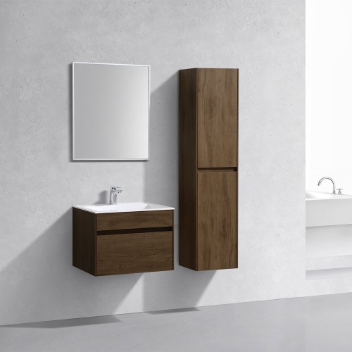 Тумба с раковиной Vincea Chiara 60, 80, 100 Т.Oak Дуб Табак, подвесная, раковина белая фото 2