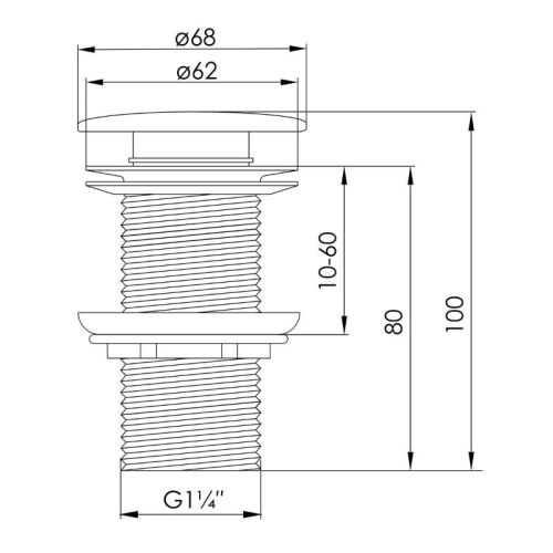 Донный клапан click-clack с керамической крышкой без перелива Volle Gato negro фото 2