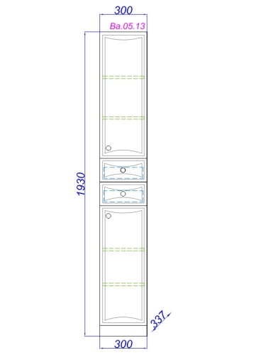 Пенал Aqwella Барселона 30 напольный фото 2