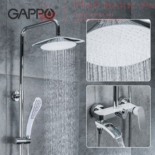 Душевая система со смесителем Gappo G2448-8 хром- белая фото 2
