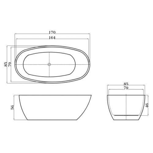 Ванна ESBANO SOPHIA 170*85 акрил фото 2