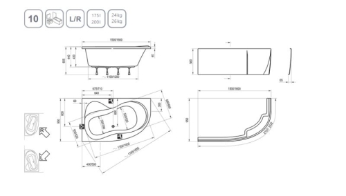 Ванна акриловая Ravak Rosa 95 150*95 160*95 фото 3