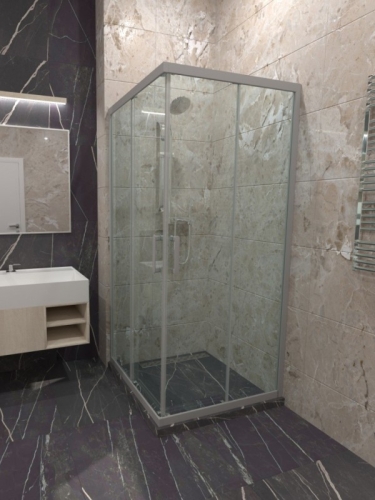 Душевое ограждение Triton Фикс-Графит 80*80, 90*90, 100*100 стекло прозрачное 6мм фото 8