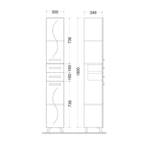Пенал Mirsant Сандра 30 напольный универсальный фото 2