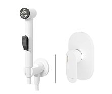 Смеситель с гигиеническим душем Wasserkraft Mindel A85056 встраиваемый белый Soft-touch