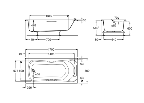 Акриловая ванна Roca BeCool 170, 180*80, 190*90 фото 5 Акриловая ванна Roca BeCool 170, 180*80, 190*90 фото 5
