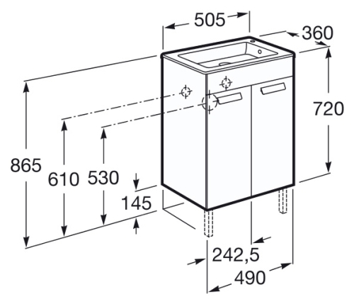 Тумба с раковиной Roca Debba 50 фото 3