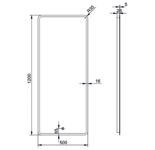 Зеркало Gair Fly 50*120, 80*70, 100*70 Anti Steam фото 2