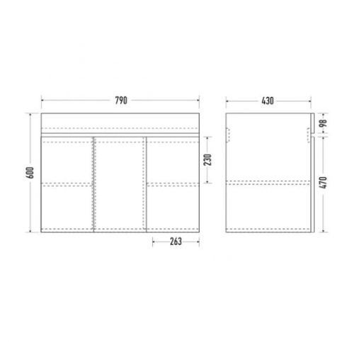 Тумба с раковиной Мирсант NEXT 80, 100 подвесная 3 двери фото 4