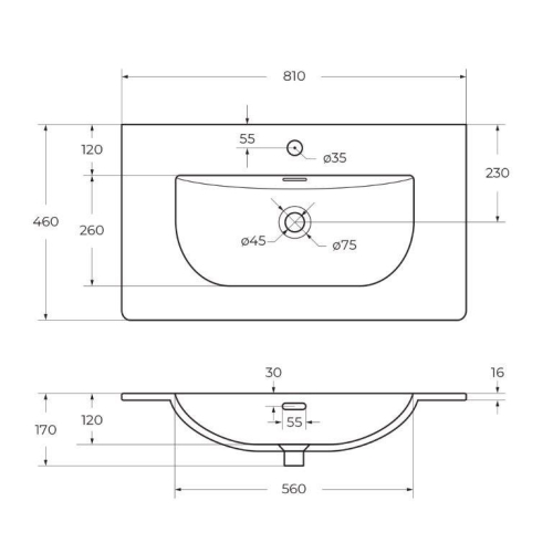 Тумба с раковиной BelBagno Uno 80 Еловый матовый фото 3