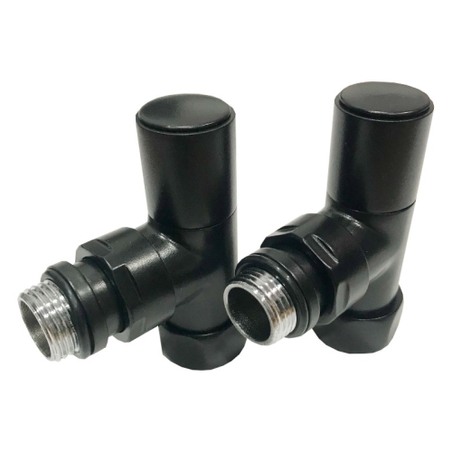 Вентиль запорный угловой г/ш 3/4х1/2 черный матовый фото 2