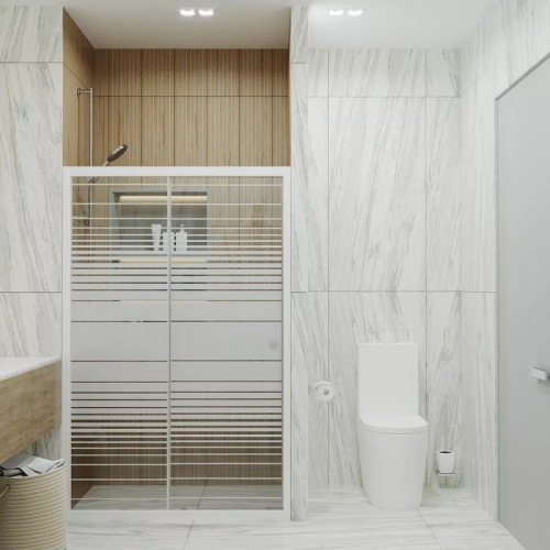 Душевая дверь Triton Слайд 100, 120 стекло Полосы фото 3