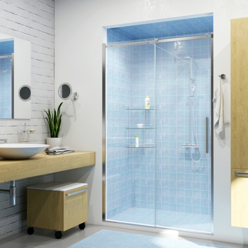 Душевая дверь Wasserkraft Dinkel 58R 120, 130, 140 стекло прозрачное фото 2