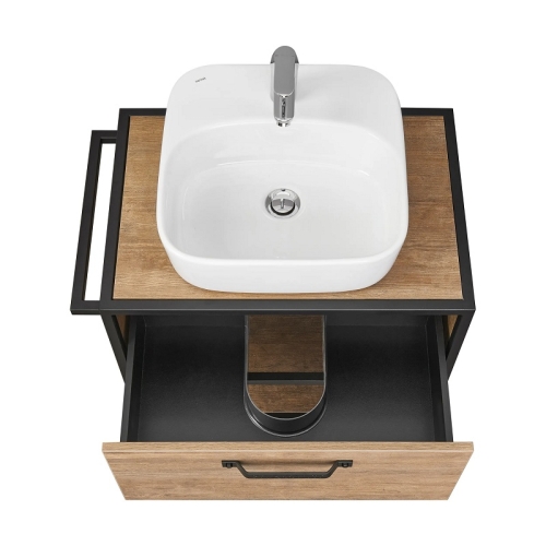 Тумба с раковиной Одри Soft Aquaton Лофт Фабрик 65, 80 Дуб Кантри фото 3