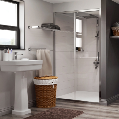 Душевая дверь Wasserkraft Main 41S 110, 120, 130 стекло прозрачное фото 2