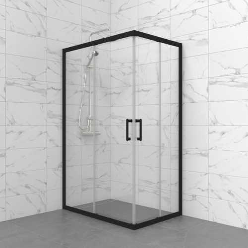 Душевое ограждение Triton Фикс-Блэк 120*80, 120*90 прозрачное стекло фото 4