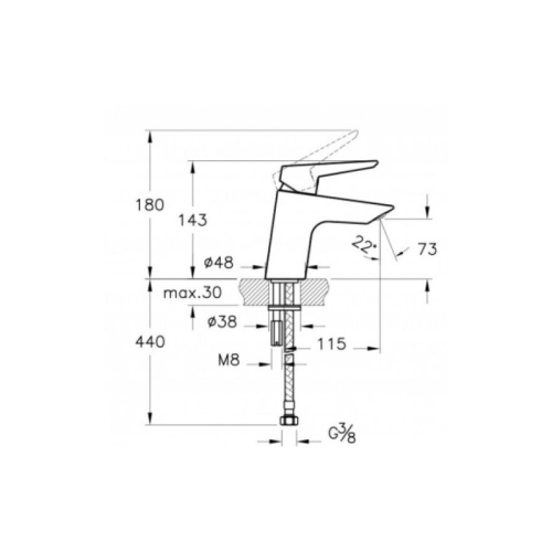 Смеситель для умывальника Vitra Solid S A42440EXP хром фото 2