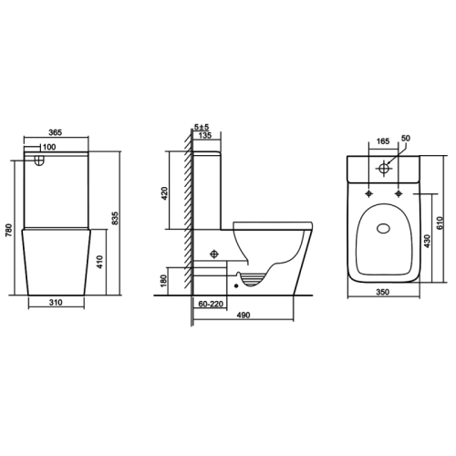 Унитаз напольный безободковый Azario Terra AZ-6003-A, смыв Торнадо фото 9